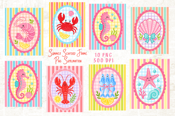 Download Summer Seafood Frame PNG Sublimation - Premium Resources