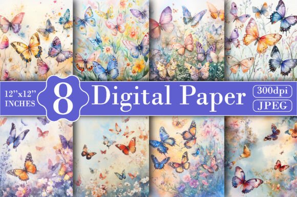 Download Pastel Butterfly Heaven Digital Paper - Heaven Collection
