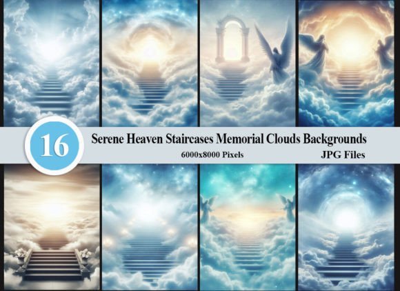 Download Serene Heaven Staircases Memorial Clouds - Heaven Collection