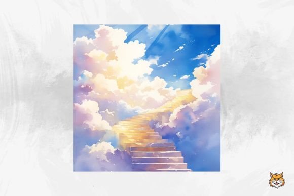 Download Stairway to Heaven Watercolor Background Background - Heaven Collection
