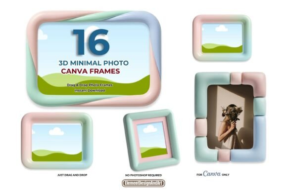 Download 3D Minimal Canva Photo Frames Bundle - Premium Resources