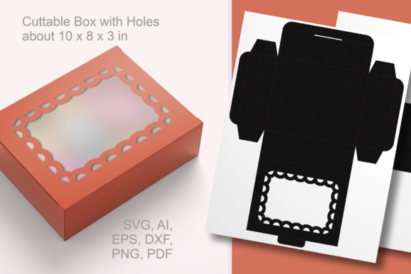 Download Lace Around Window Gift Box Template SVG - Gift box template Collection