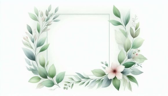 Download Green Leaf Pastel Frame - Pastel frame Collection