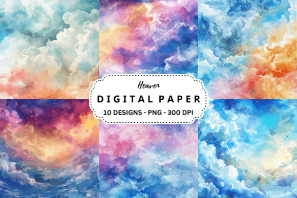 Download Watercolor Heaven Digital Backgrounds - Heaven Collection