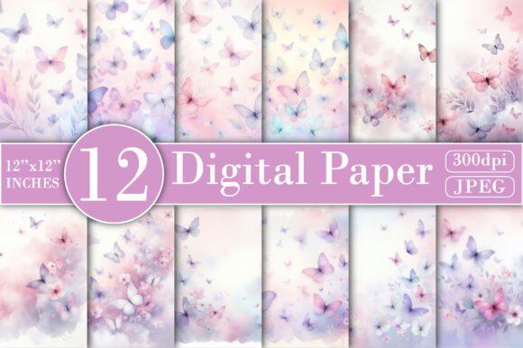 Download Pastel Butterfly Heaven Digital Paper - Heaven Collection