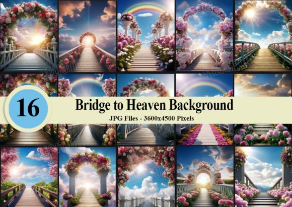 Download Bridge to Heaven Backdrop Flowers Clouds - Heaven Collection
