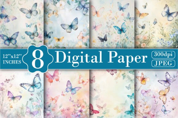 Download Pastel Butterfly Heaven Digital Paper - Heaven Collection